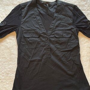 BCBGeneration Black V-Neck Blouse